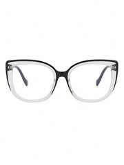 Large Frame Cat Eye Clear Lens Glasses