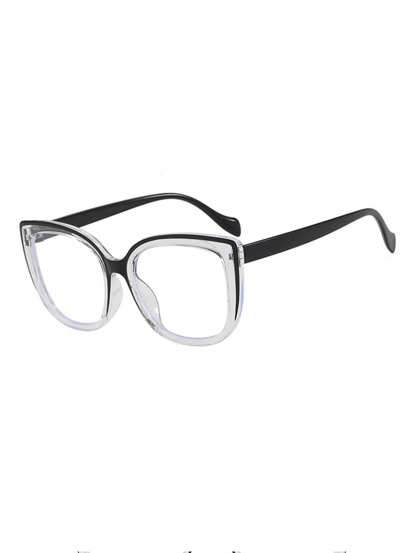 Large Frame Cat Eye Clear Lens Glasses
