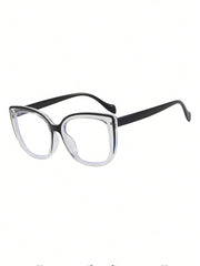 Large Frame Cat Eye Clear Lens Glasses