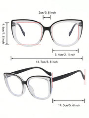 Large Frame Cat Eye Clear Lens Glasses