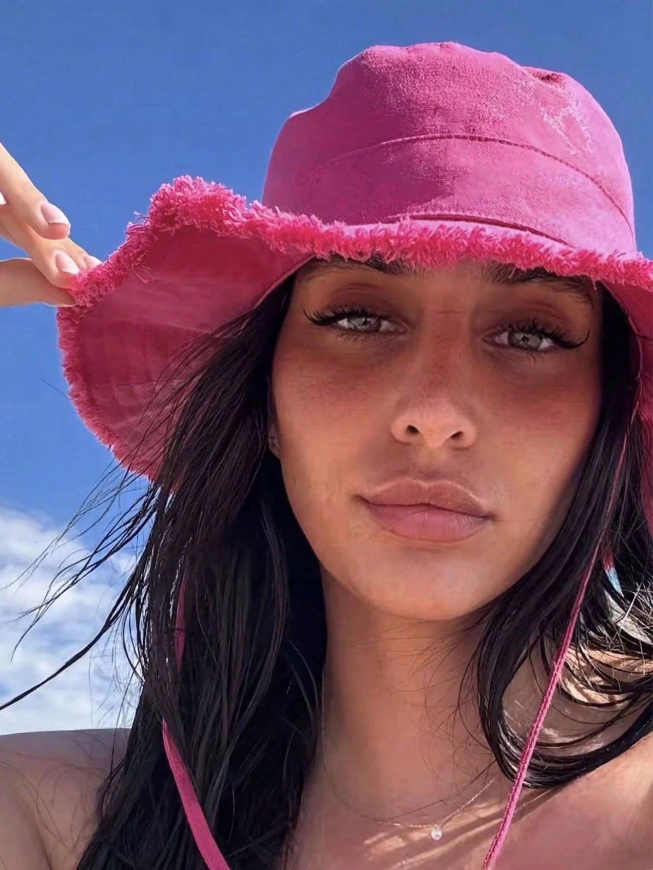 1pc Drawstring Trim Bucket Hat