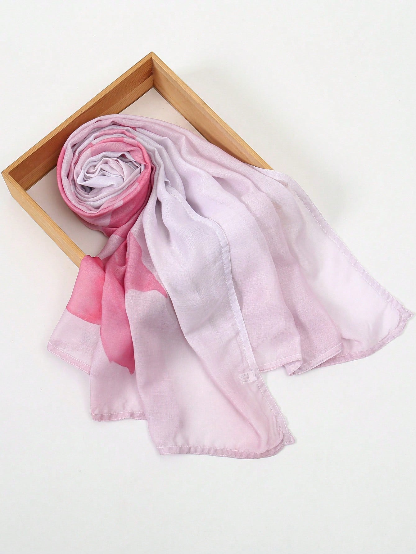1pc Watercolor Sakura Tie Dye Print Hijab