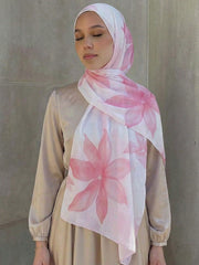 1pc Watercolor Sakura Tie Dye Print Hijab