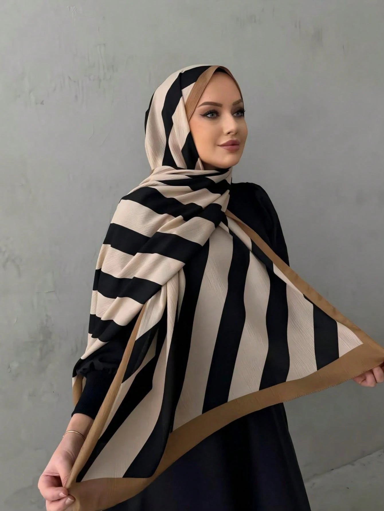 1PC Hijab Bohemian Scarf Geo Print Pattern Long Shawl