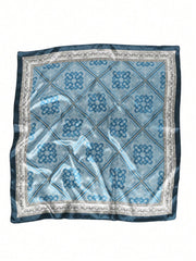 1pc Blue Silk Summer Casual Headscarf