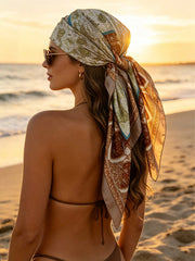 1pc Retro Style Silk Summer Beach Casual Headscarf