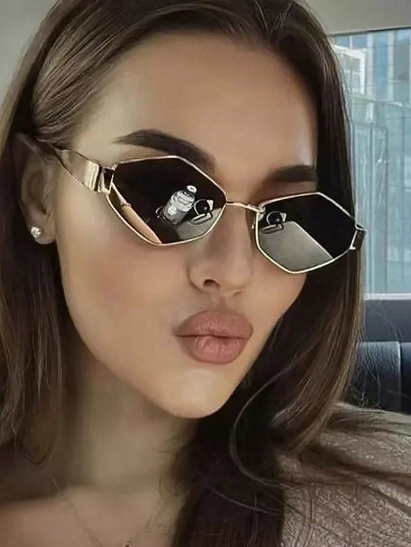 2pcs Diamond Metal Frame Sunglasses Set