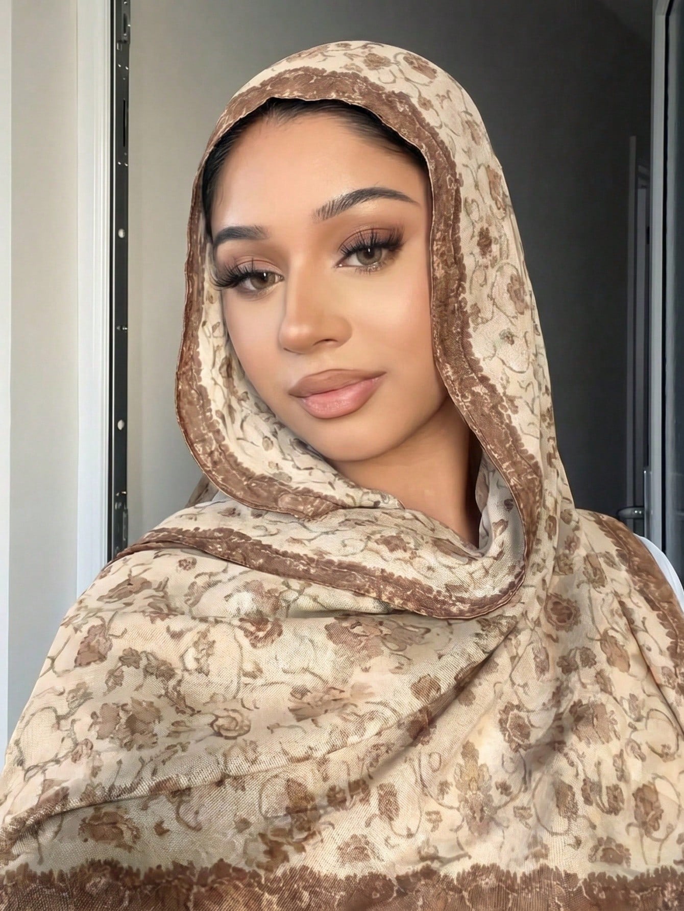 1pc Watercolor Floral Lace Printed Scarf