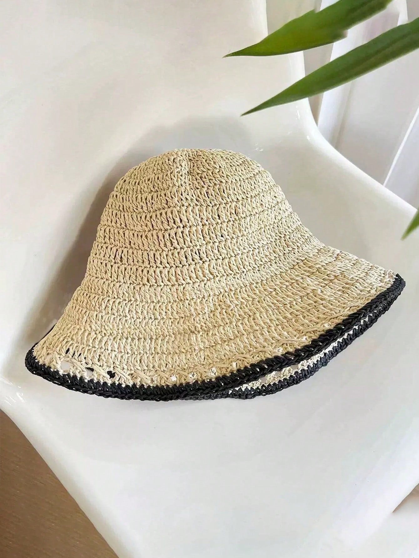 1pc Crochet Knitted Wide Brim Sun Breathable Summer Beach Hat