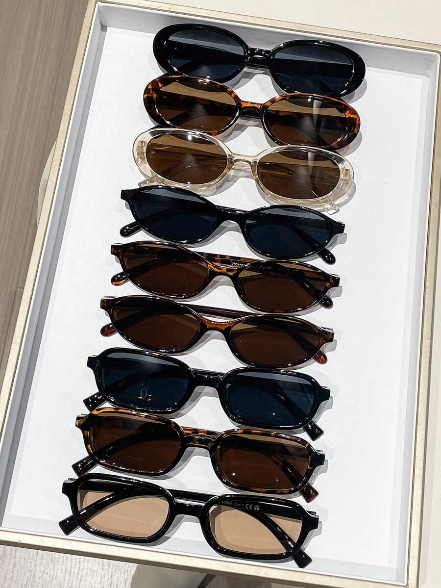 9pcs Casual Small Frame Sunglasses Set