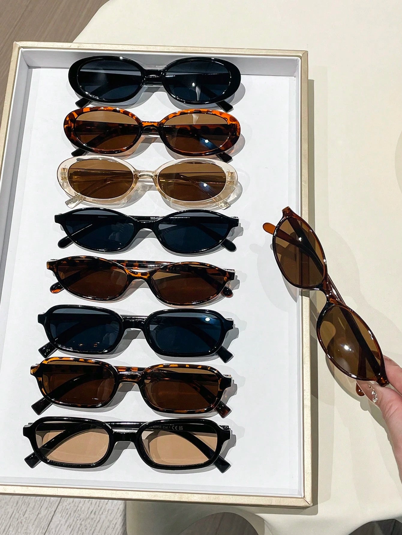 9pcs Casual Small Frame Sunglasses Set