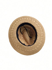 1pc Bohemian Style Polyester Fiber Straw Hat