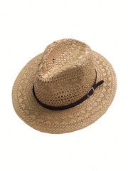1pc Bohemian Style Polyester Fiber Straw Hat