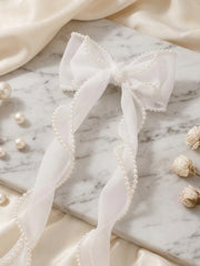 1pc Pearl Decor Bow Hair Clip - www.thetreasurebox.me