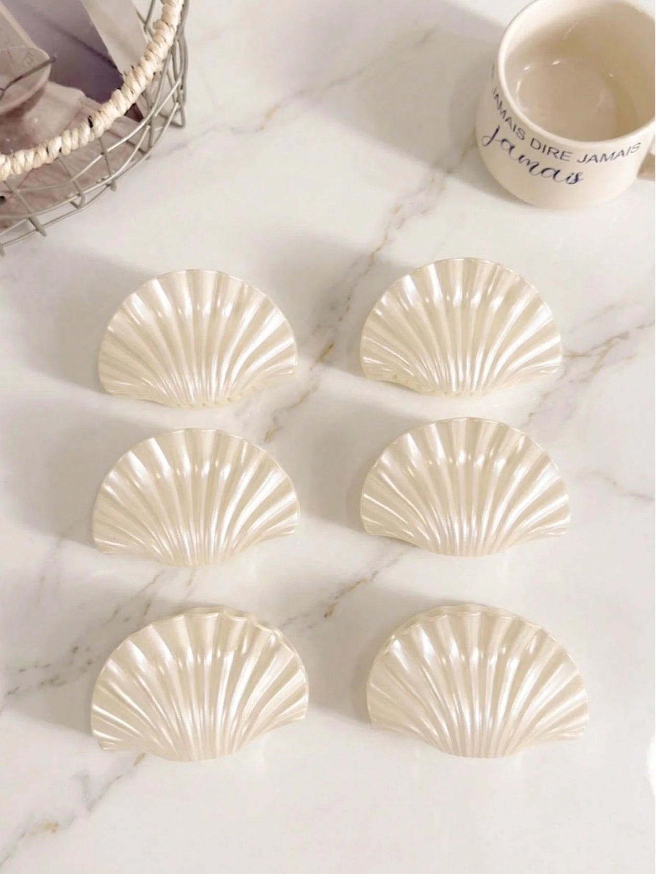 6pcs Acrylic Shell Hair Claws Set