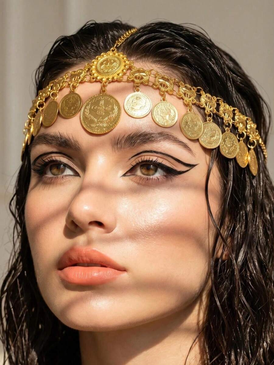 Arabian Style Gold Coin Tassel Pendant Hair