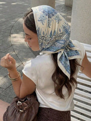 French Vintage Paisley Print Thin Scarf