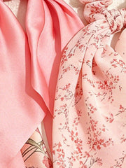 3Pcs Floral Bow Scarf Scrunchies