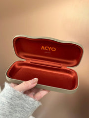 1pc Litchi Texture Leather Eyeglass Case