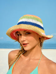 1pc Colorful Woven Bucket Hat
