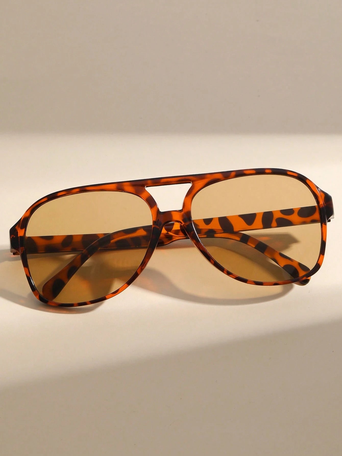 Leopard Print Brown Aviator Sunglasses