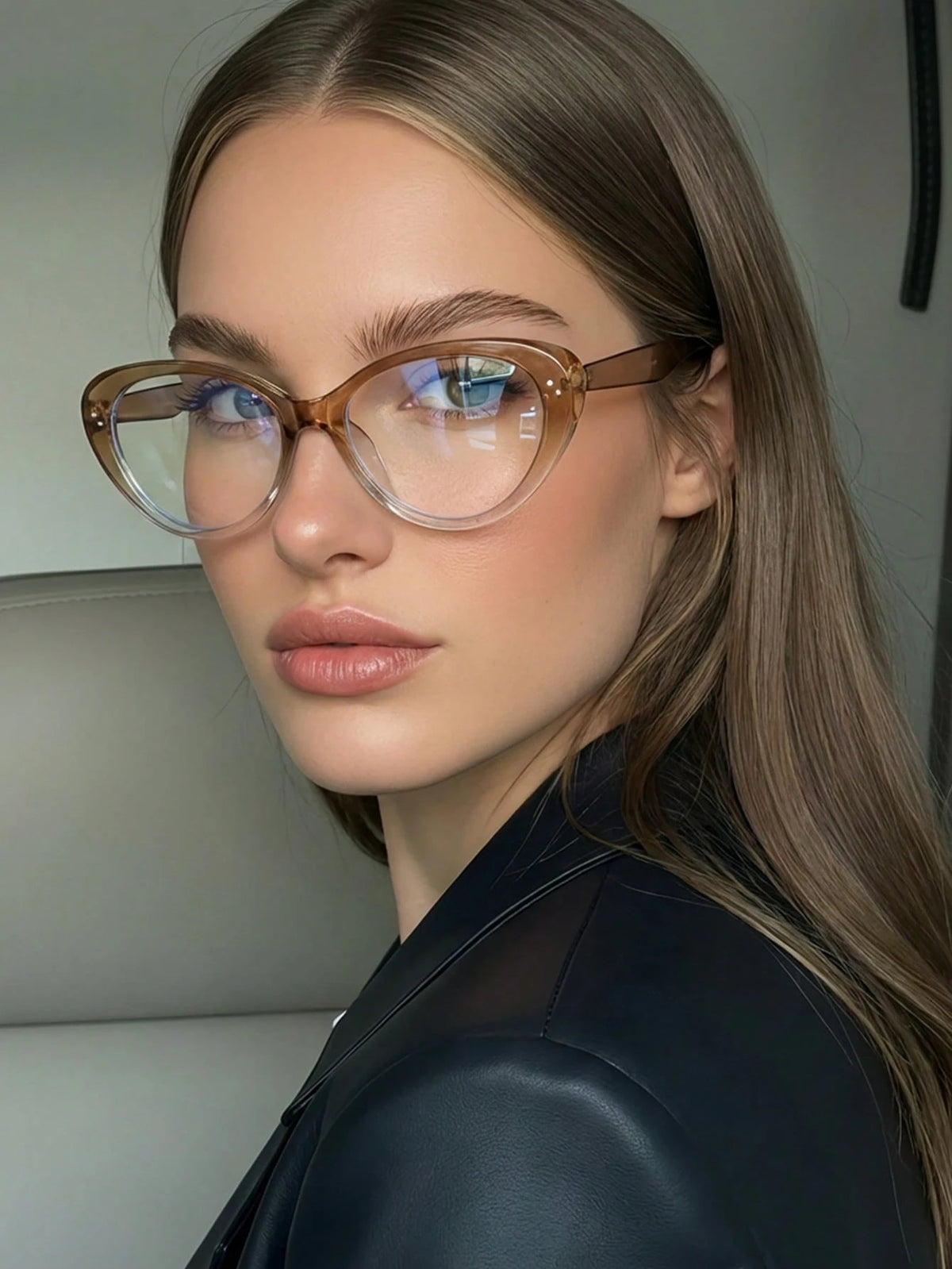 Ombre Cat Eye Minimalist Non-Prescription Glasses
