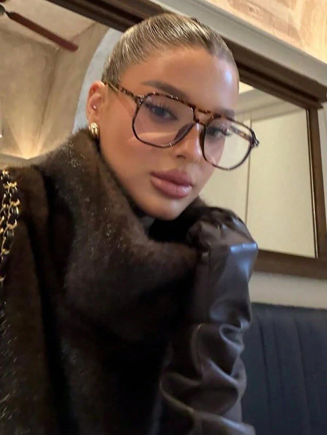Oversized Tortoise Shell Aviator Eyeglasses