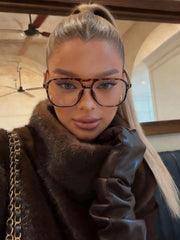 Oversized Tortoise Shell Aviator Eyeglasses
