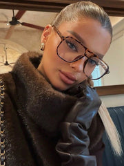 Oversized Tortoise Shell Aviator Eyeglasses