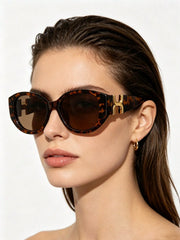 1pc Leopard Print Tortoiseshell Oval Frame Glasses