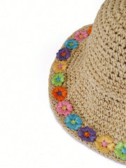 1pc Straw Ventilated Windproof Hat