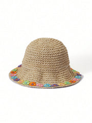 1pc Straw Ventilated Windproof Hat