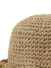 1pc Straw Ventilated Windproof Hat