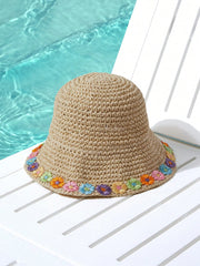1pc Straw Ventilated Windproof Hat