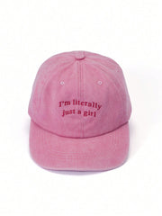 1pc Embroidered "I'm Literally Just A Girl" Baseball Cap