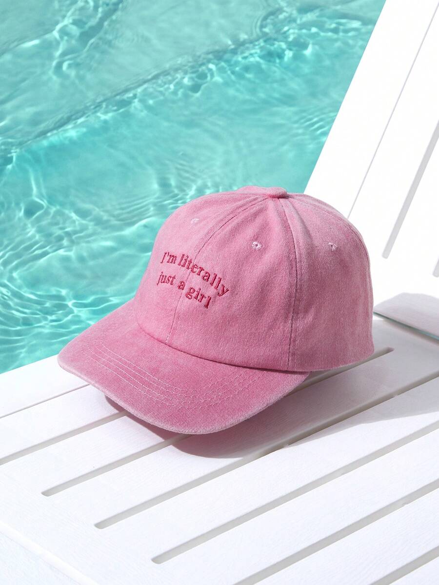 1pc Embroidered "I'm Literally Just A Girl" Baseball Cap