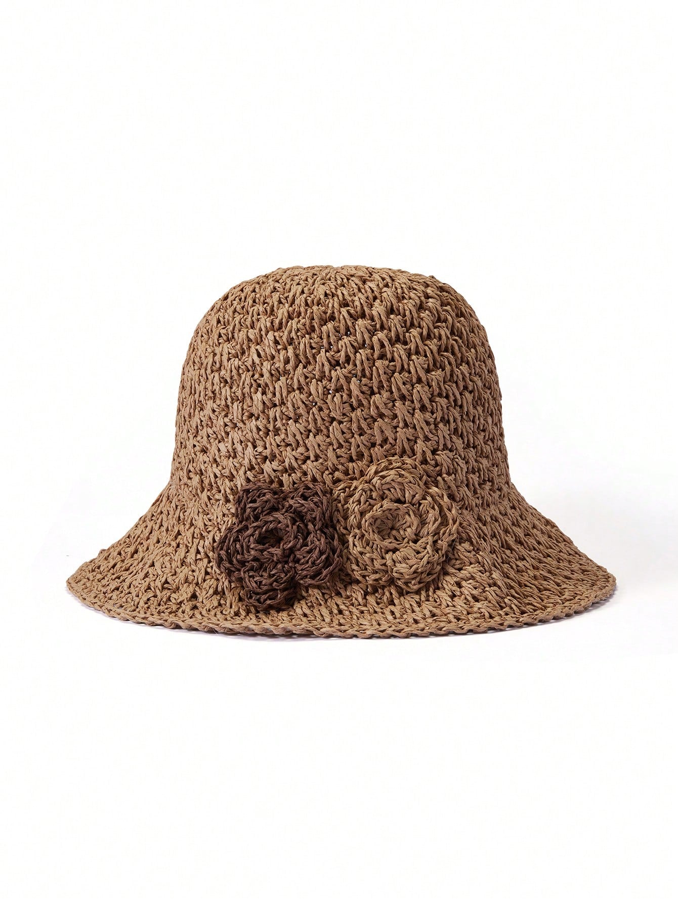 1pcs Solid Color Boho Straw Hat
