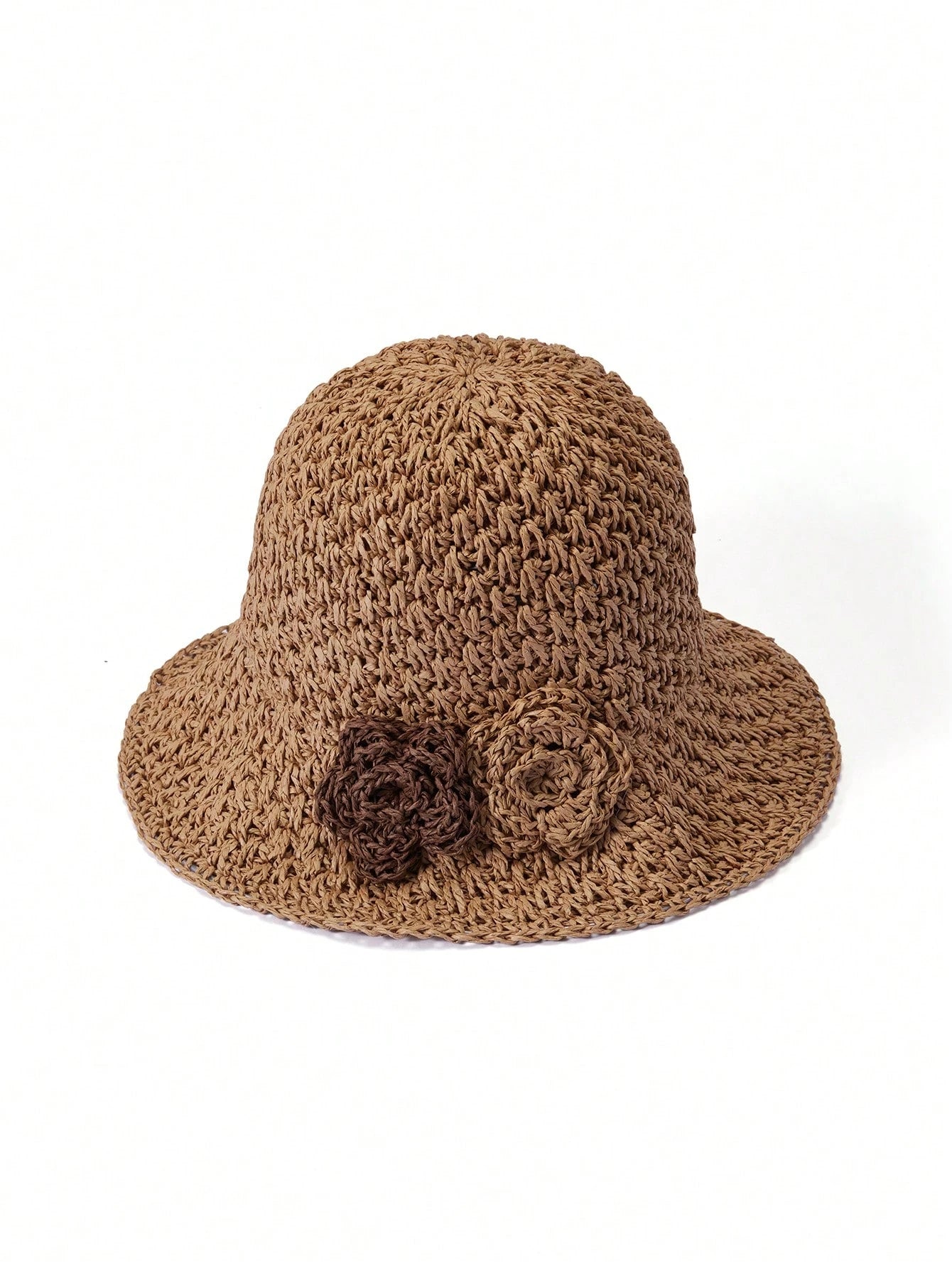 1pcs Solid Color Boho Straw Hat