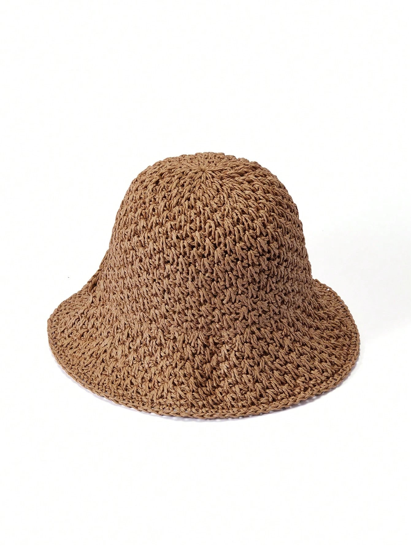 1pcs Solid Color Boho Straw Hat