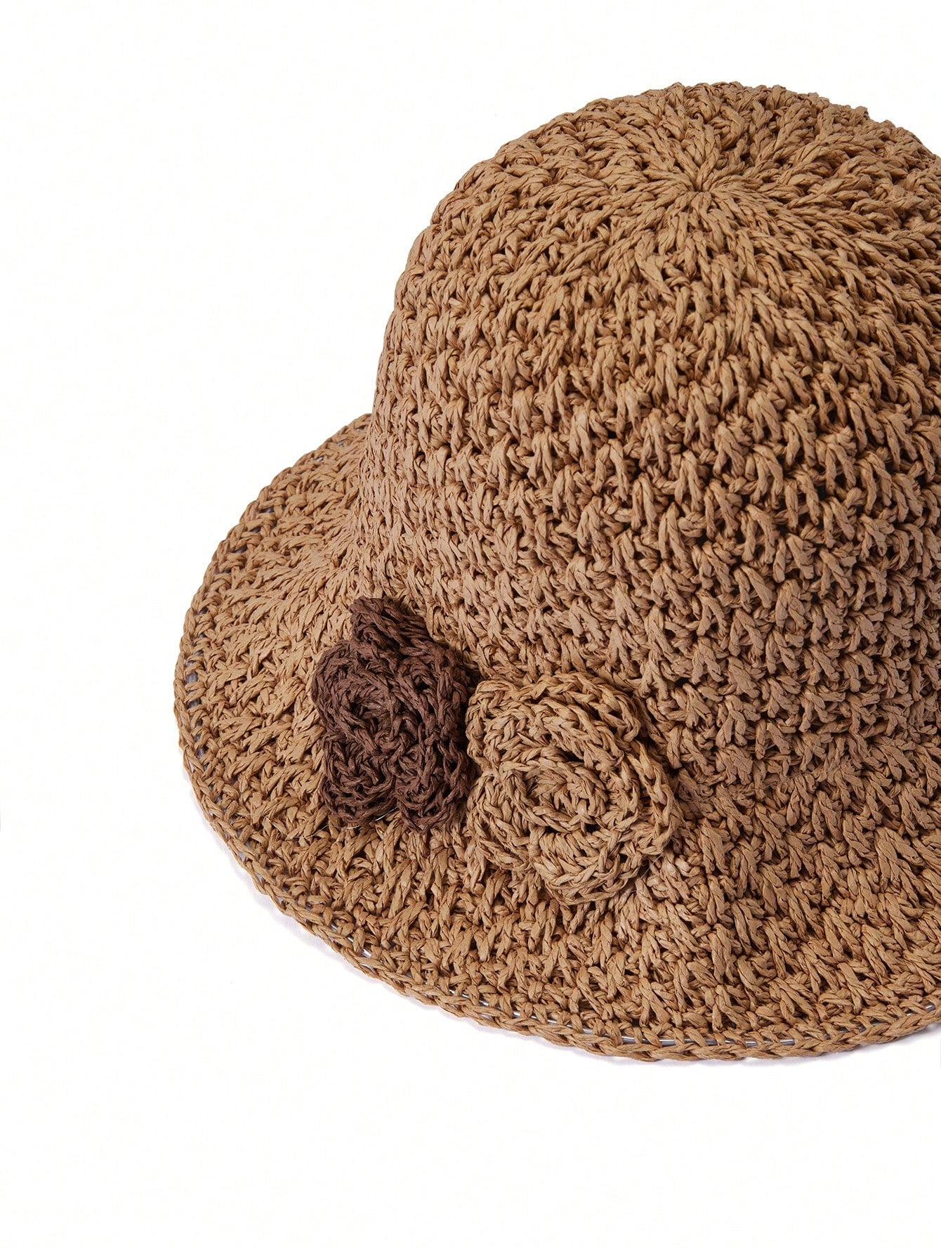 1pcs Solid Color Boho Straw Hat