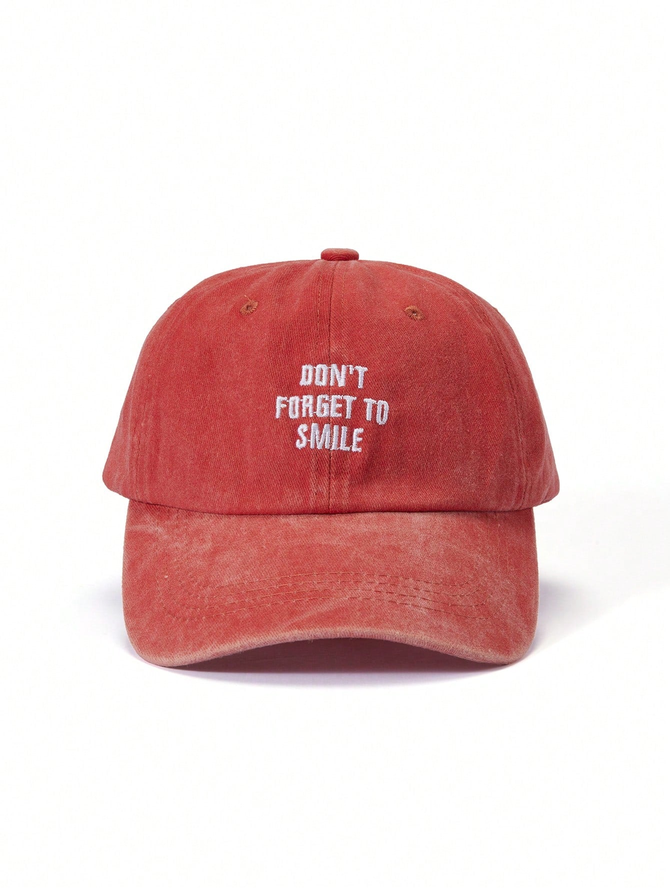1pc Don't Forget To Smile Washed Baseball Cap
