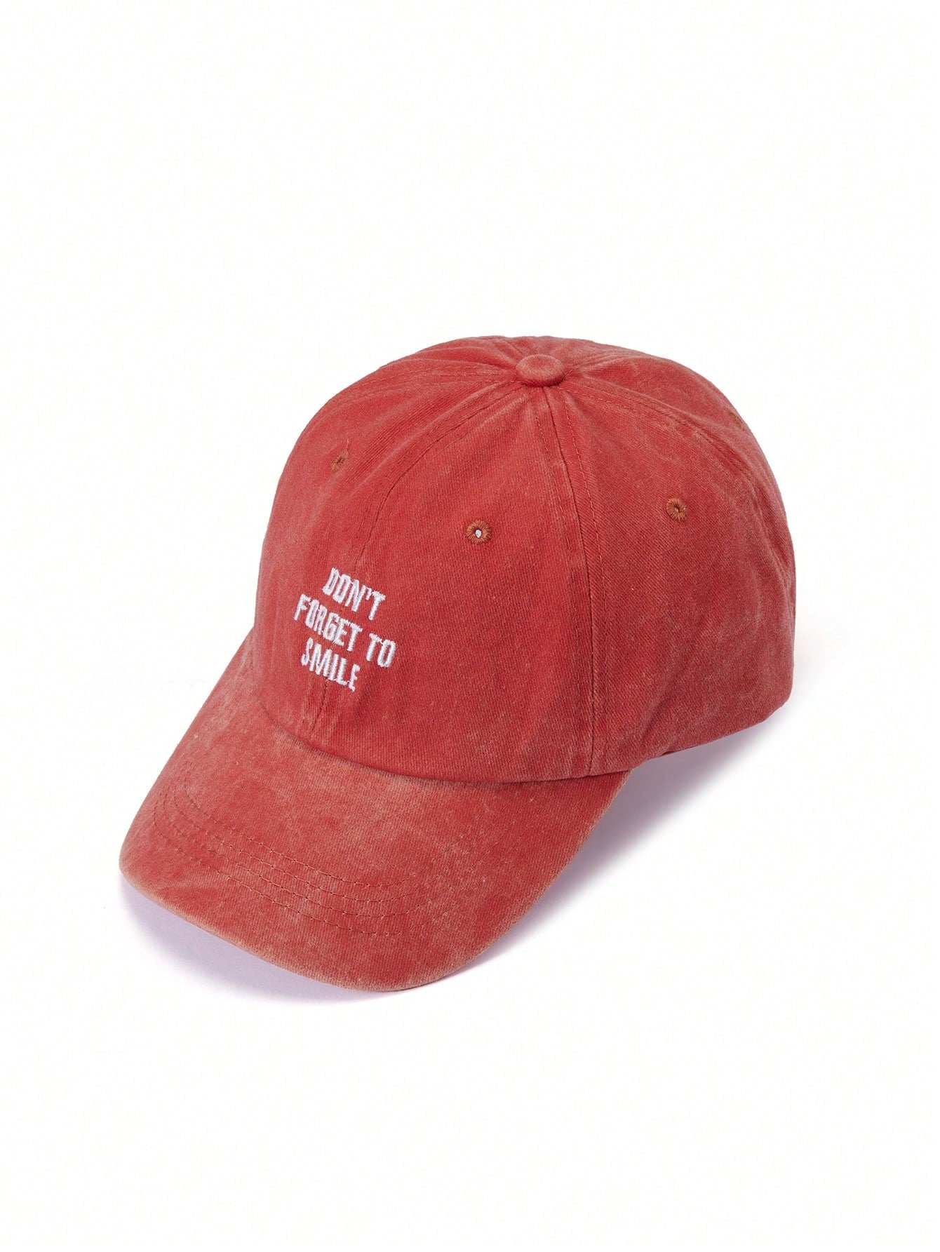 1pc Don't Forget To Smile Washed Baseball Cap