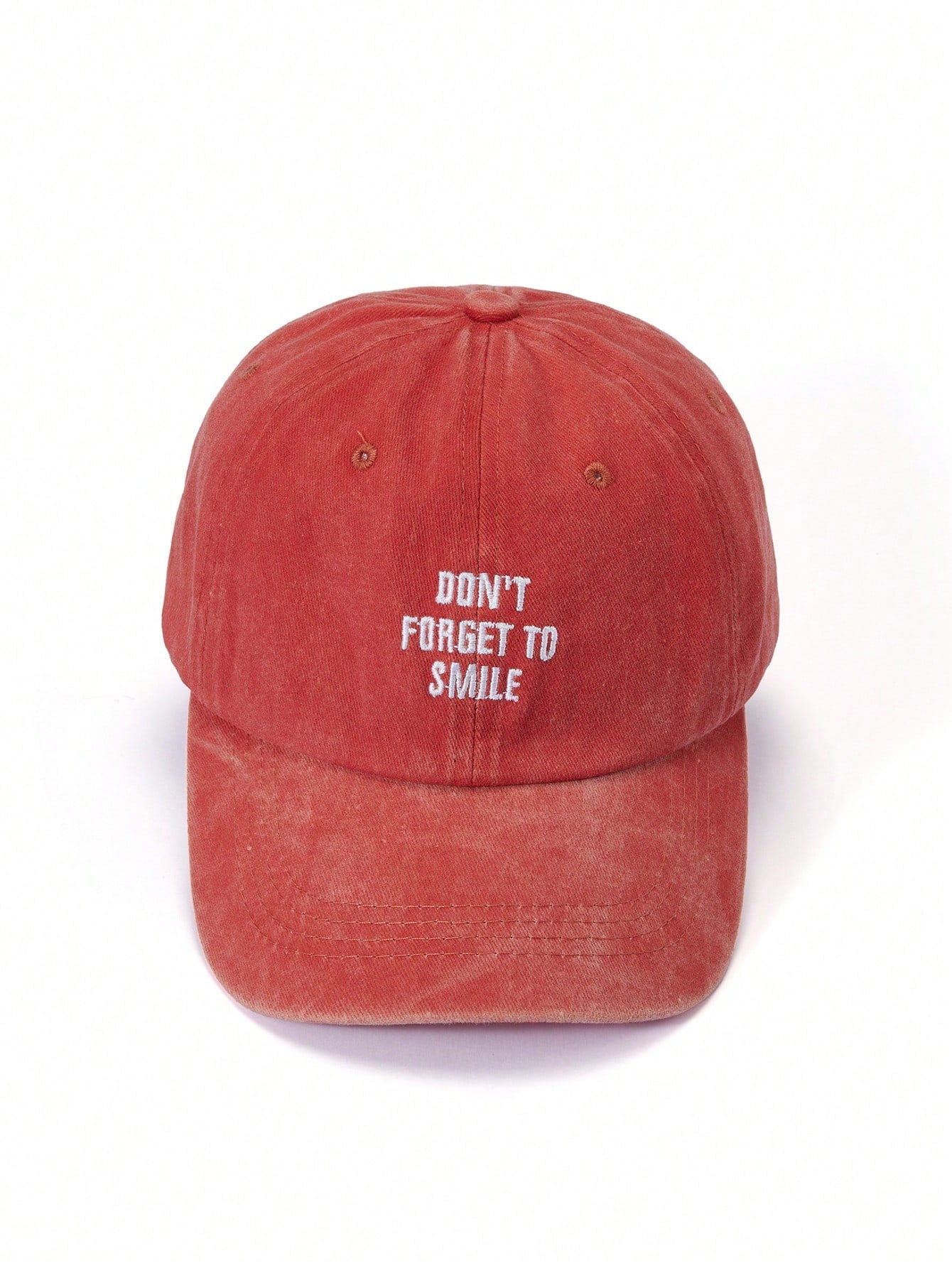 1pc Don't Forget To Smile Washed Baseball Cap