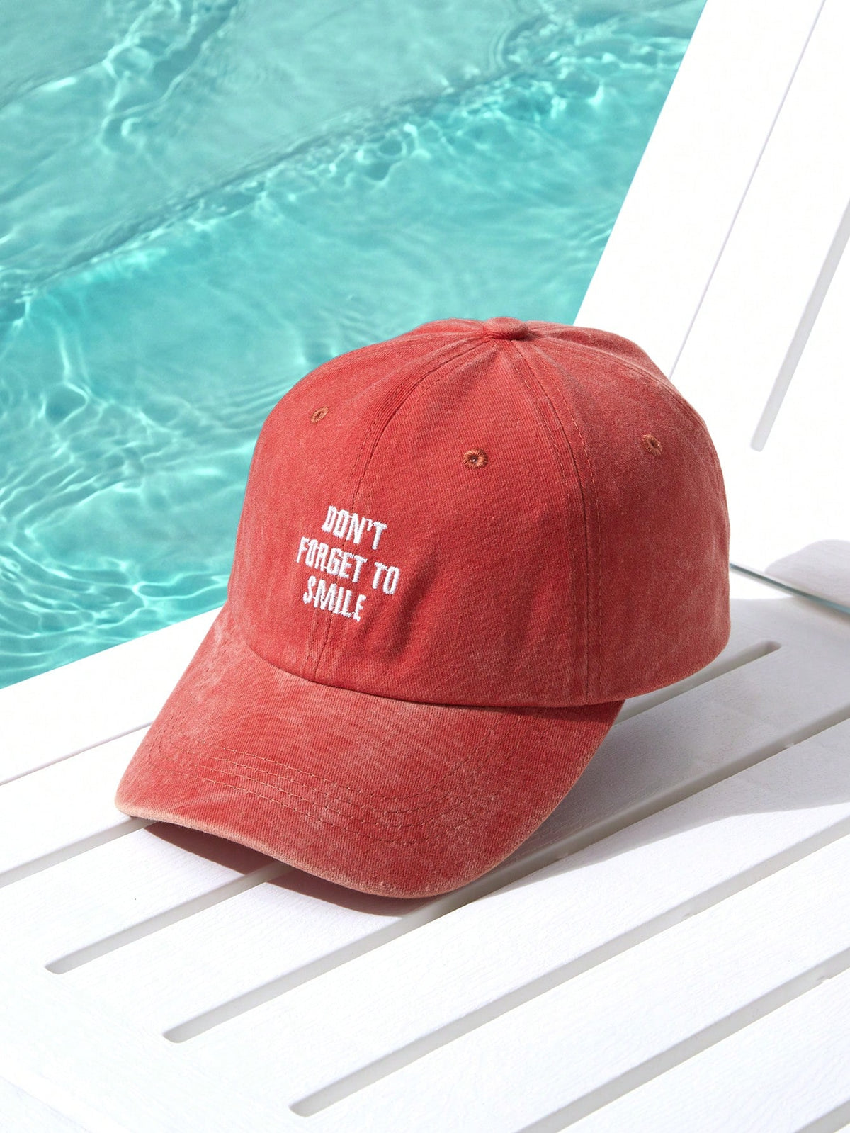 1pc Don't Forget To Smile Washed Baseball Cap