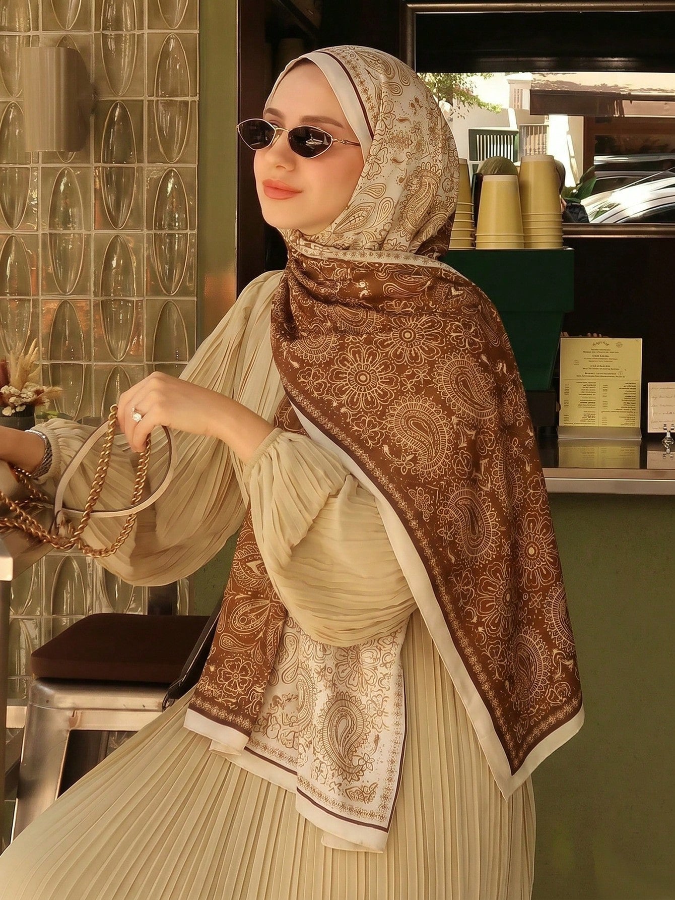 1pc Bohemian Paisley Print Scarf Shawl