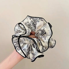 Ink Painting Print 4-Layer Scrunchie Vintage Chinese Style Hair Tie