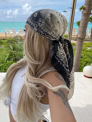 1pc Minimalist Printed Satin Neckerchief Scarf