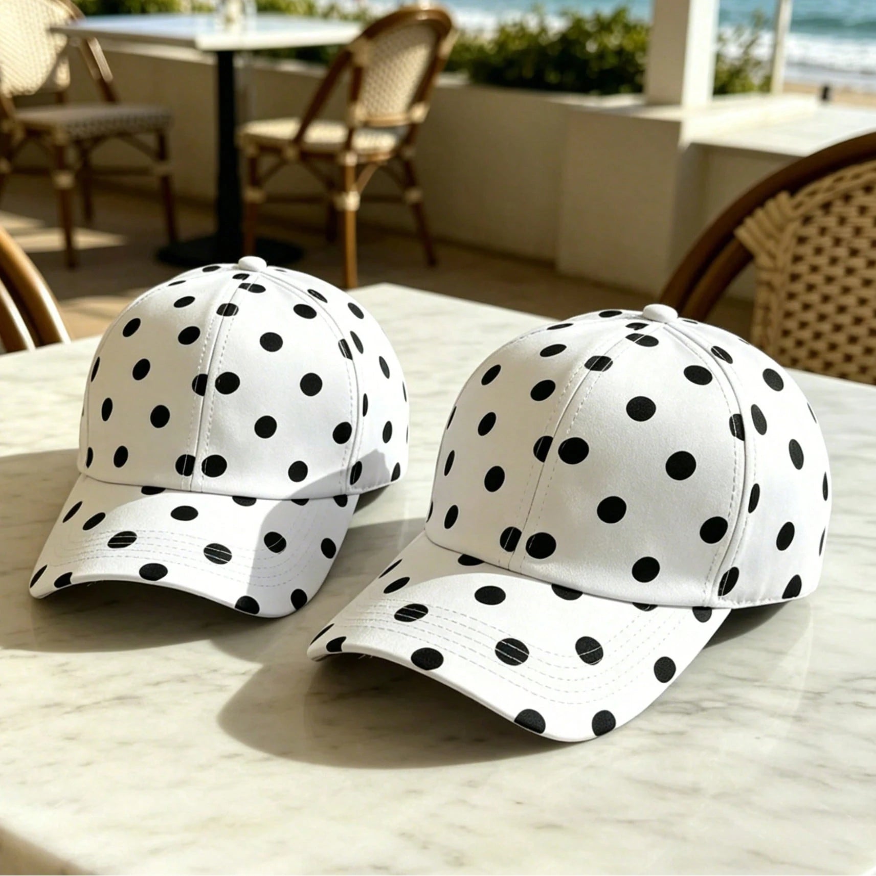 1pc Black & White Breathable Thin Baseball Cap