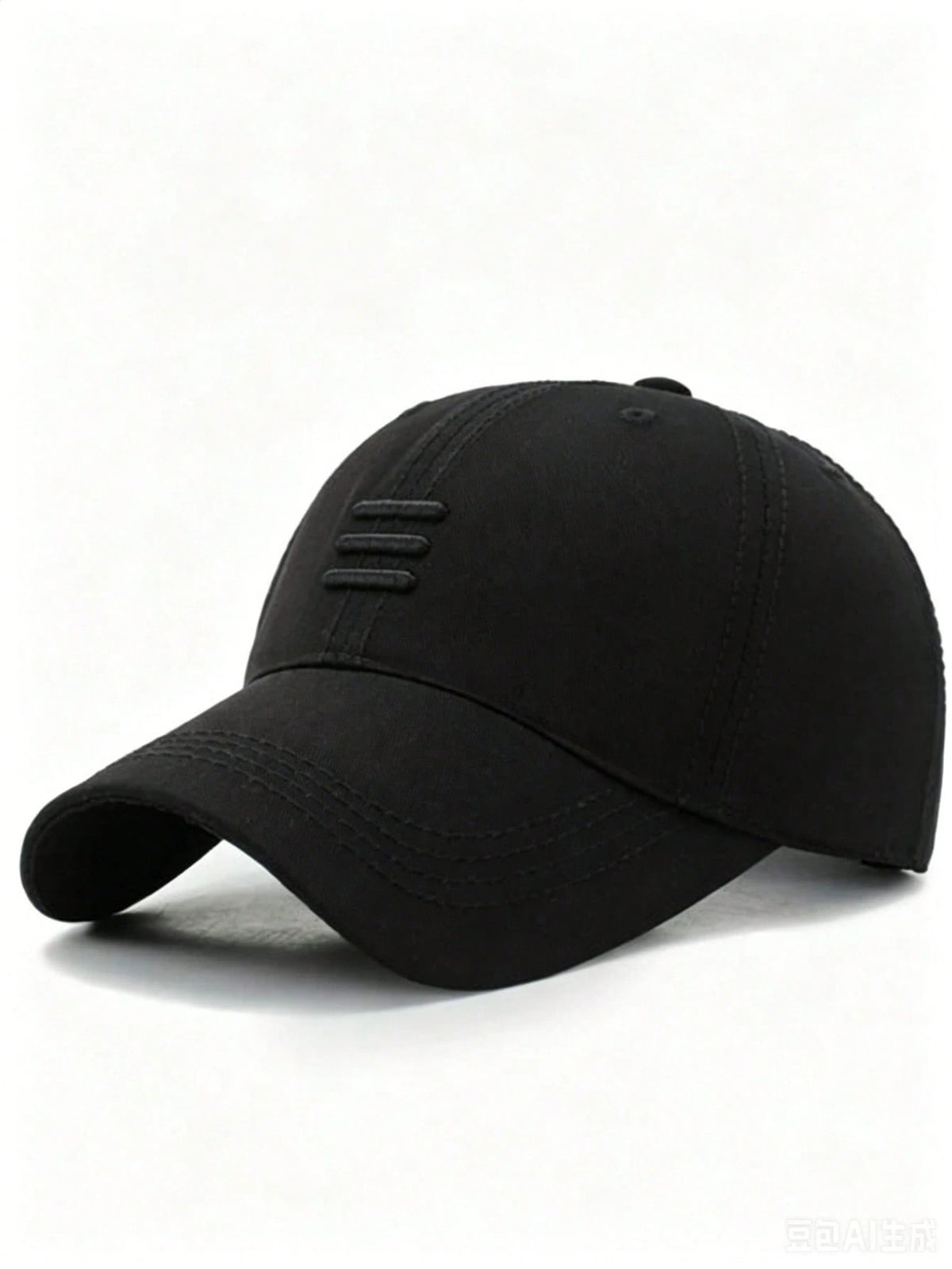 1pc Adjustable Baseball Cap With 3 Embroidered Stripes