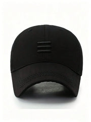 1pc Adjustable Baseball Cap With 3 Embroidered Stripes
